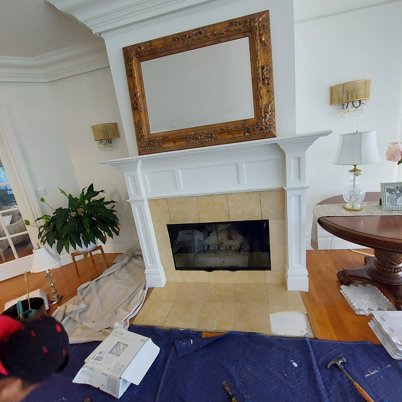 Fireplace before renovation