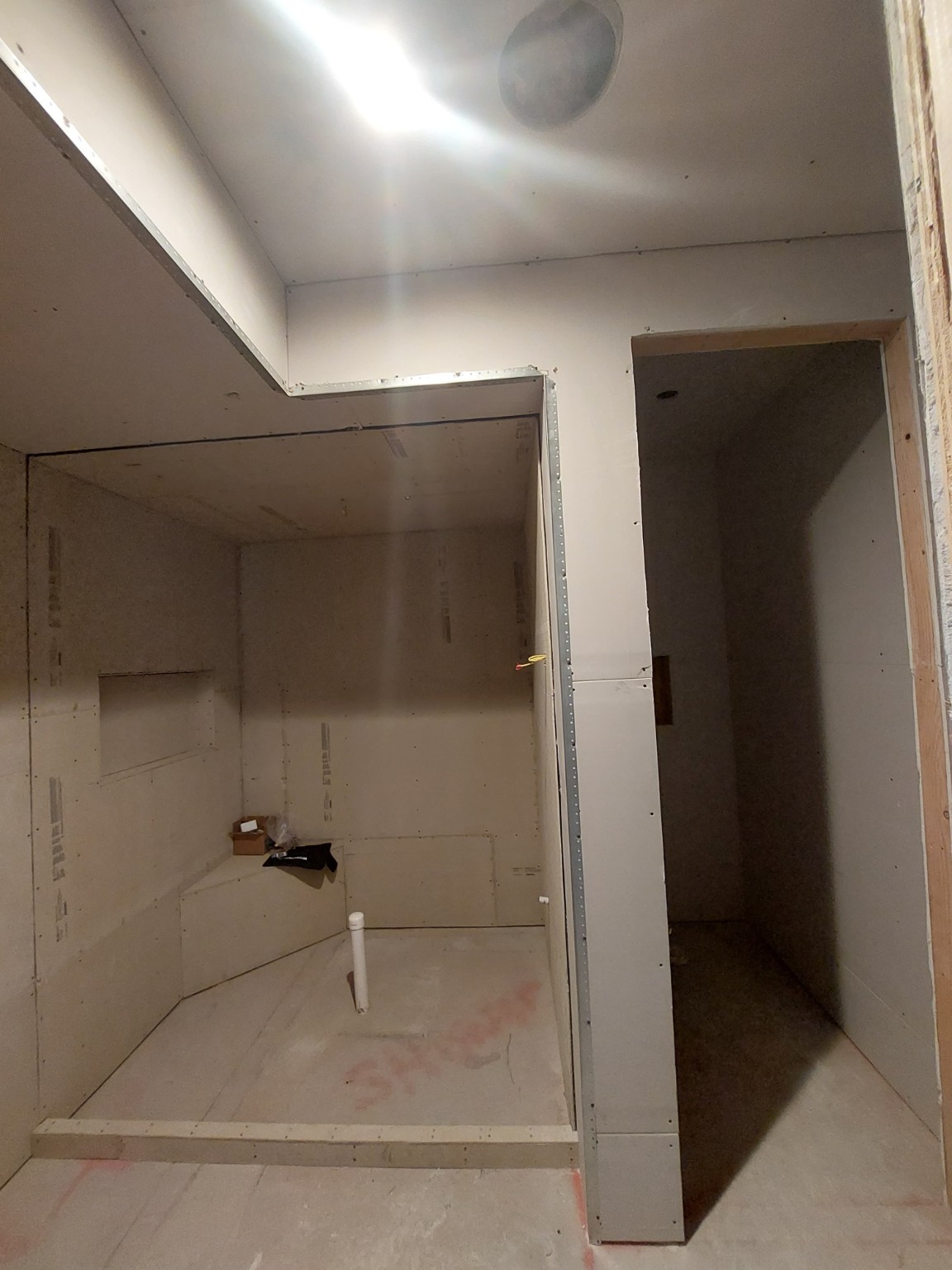 Bathroom construction before completion